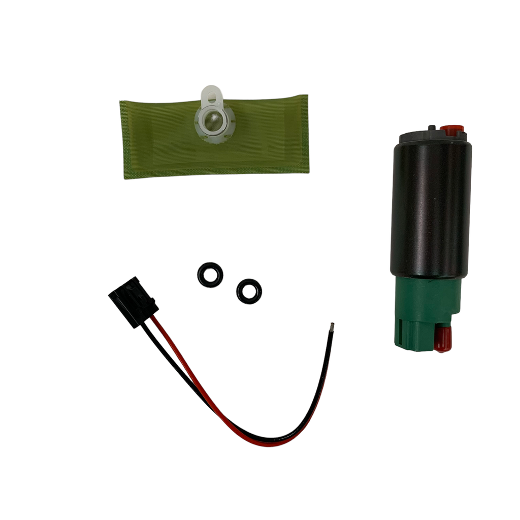 AEM 340LPH E85-Compatible High Flow In-Tank Fuel Pump (65mm Body, Offset Inlet)